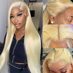 Blonde Lace Front Brazilian Virgin Human Hair Wig for Women