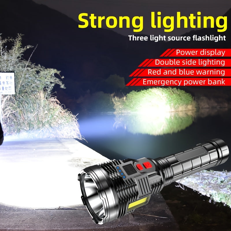 5000LM High Power Flashlight Multifunctional Charging Torch with Side Light COB