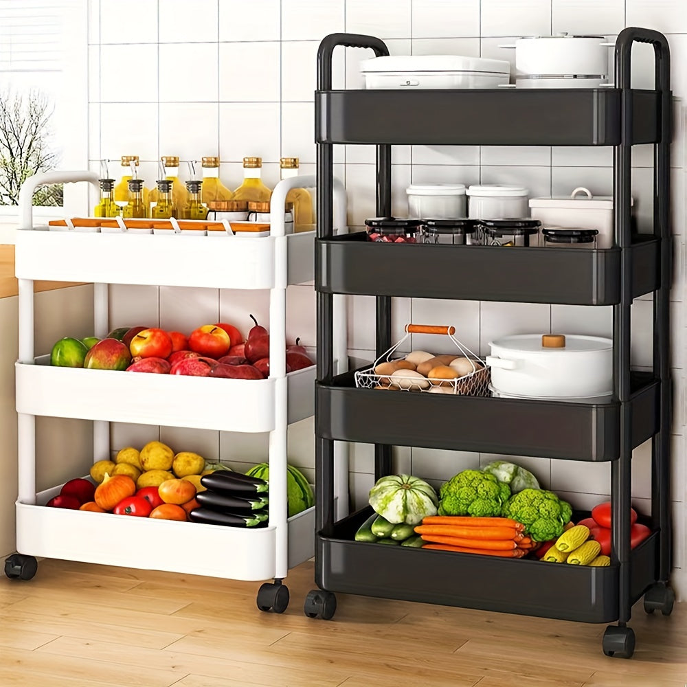 Removable Storage Rack Kitchen Utility Cart Plastic Storage Cart