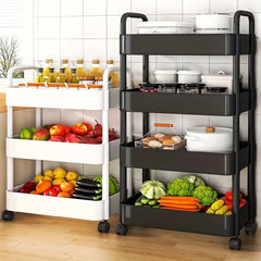 Removable Storage Rack Kitchen Utility Cart Plastic Storage Cart