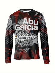 3D Fishbone Pattern Print Men's Graphic Crew Neck Long Sleeve Tee