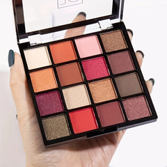 16-Color Matte & Shimmer Eyeshadow Palette - Waterproof Makeup