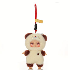 Plush Toy Panda Dog Vinyl Doll Collectible Keychain Bag Charm