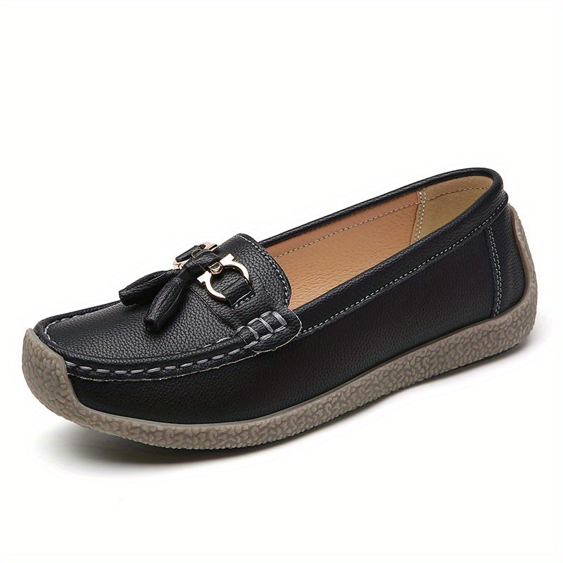 Women's Metal Hollow Loafers Slip-on Lightweight Casual Spring Shoes