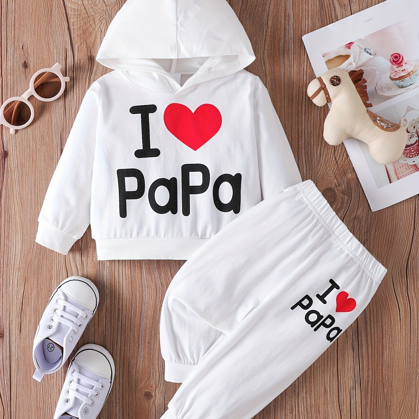PAPA Casual Outfit Hoodie & Trousers Set for Boys
