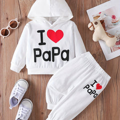 PAPA Casual Outfit Hoodie & Trousers Set for Boys