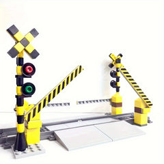 City Train Track Building Blocks Set with Signal Lights