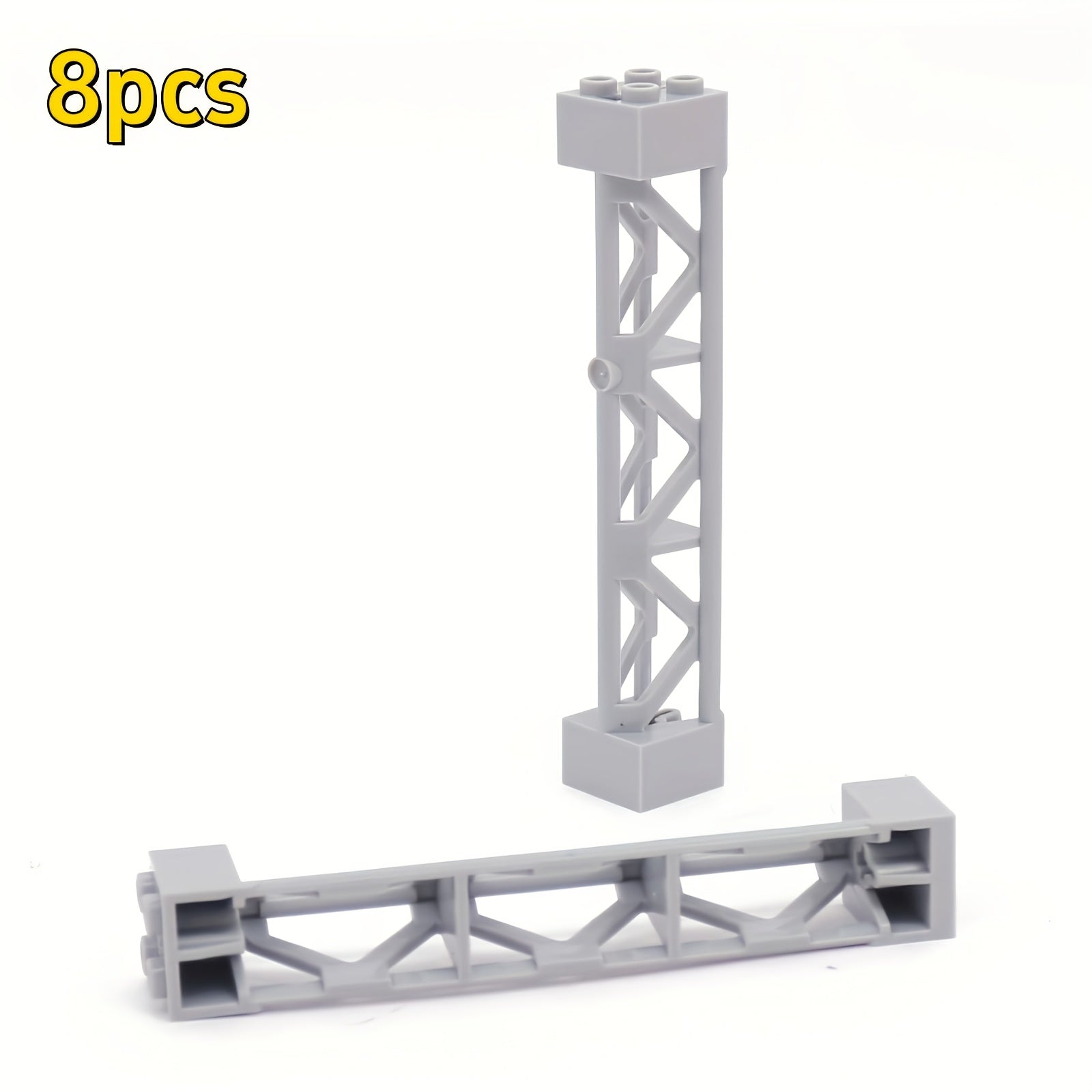 8 ABS Building Blocks 2x2x10 Support Poles and Brackets