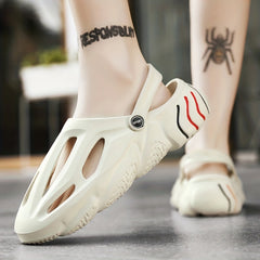 Curve Print Garden Clogs Lightweight Hollow Out Sandals