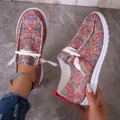 Women's Tribal Style Flat Loafers Lightweight Slip On Shoes