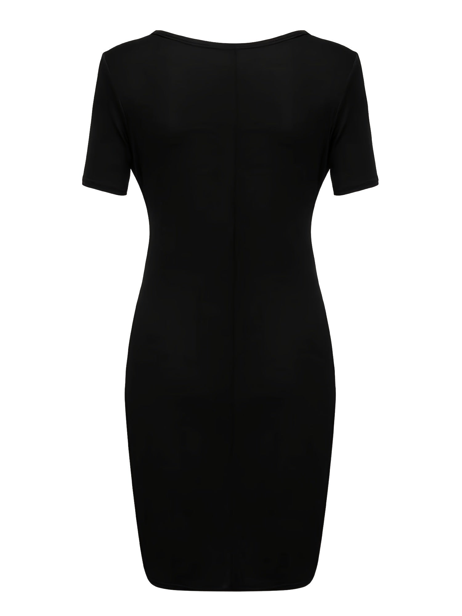 Sexy Dress Women's Plus Surplice Neck Notched Short Sleeve