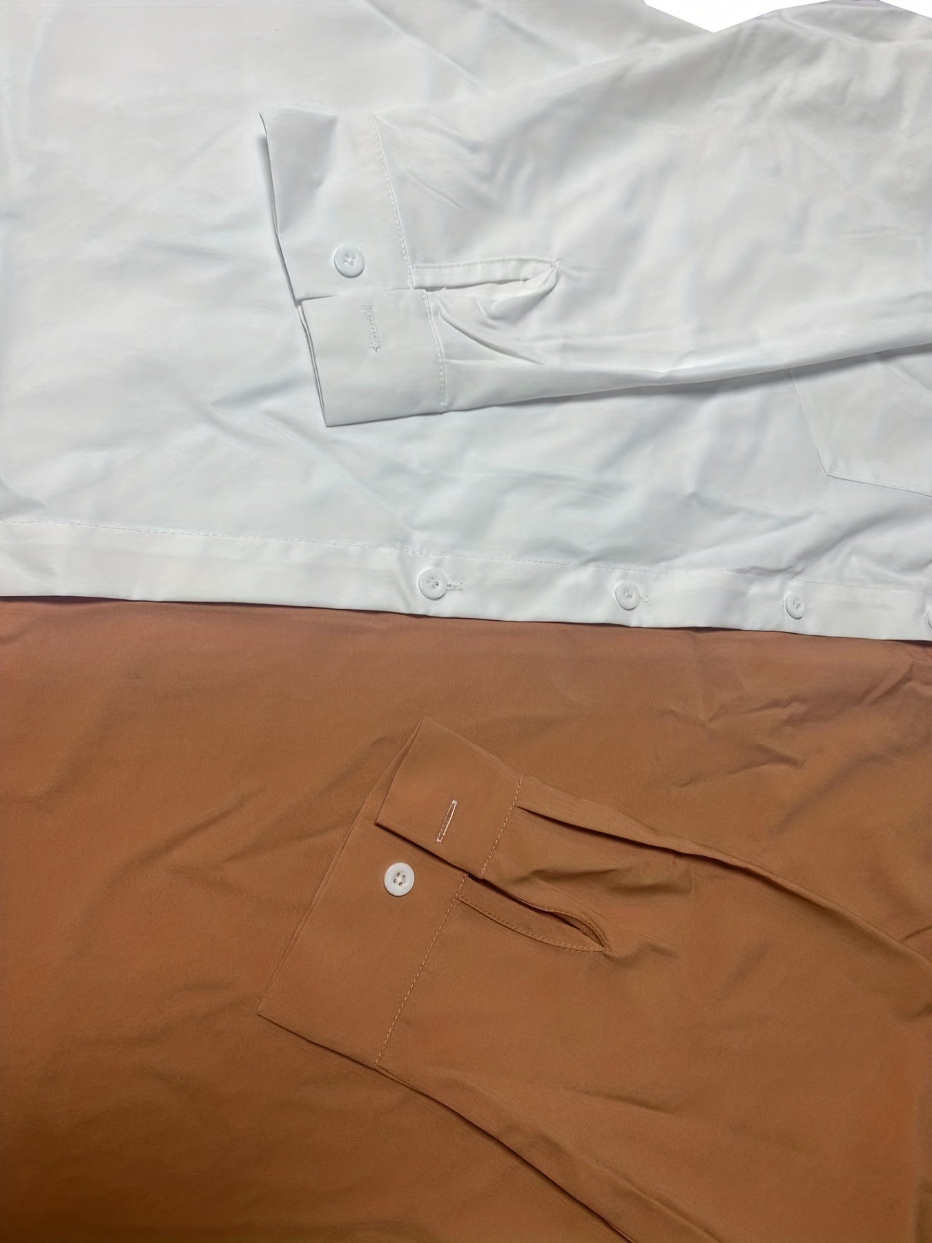 Colorblock Long Sleeve Button Up Blouse