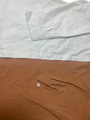 Colorblock Long Sleeve Button Up Blouse