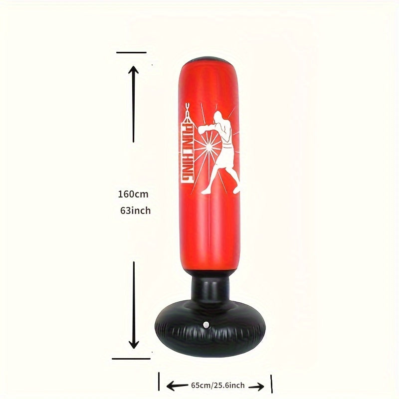 Inflatable Punching Bag Boxing Training Taekwondo 63in Stand Gloves Excluded