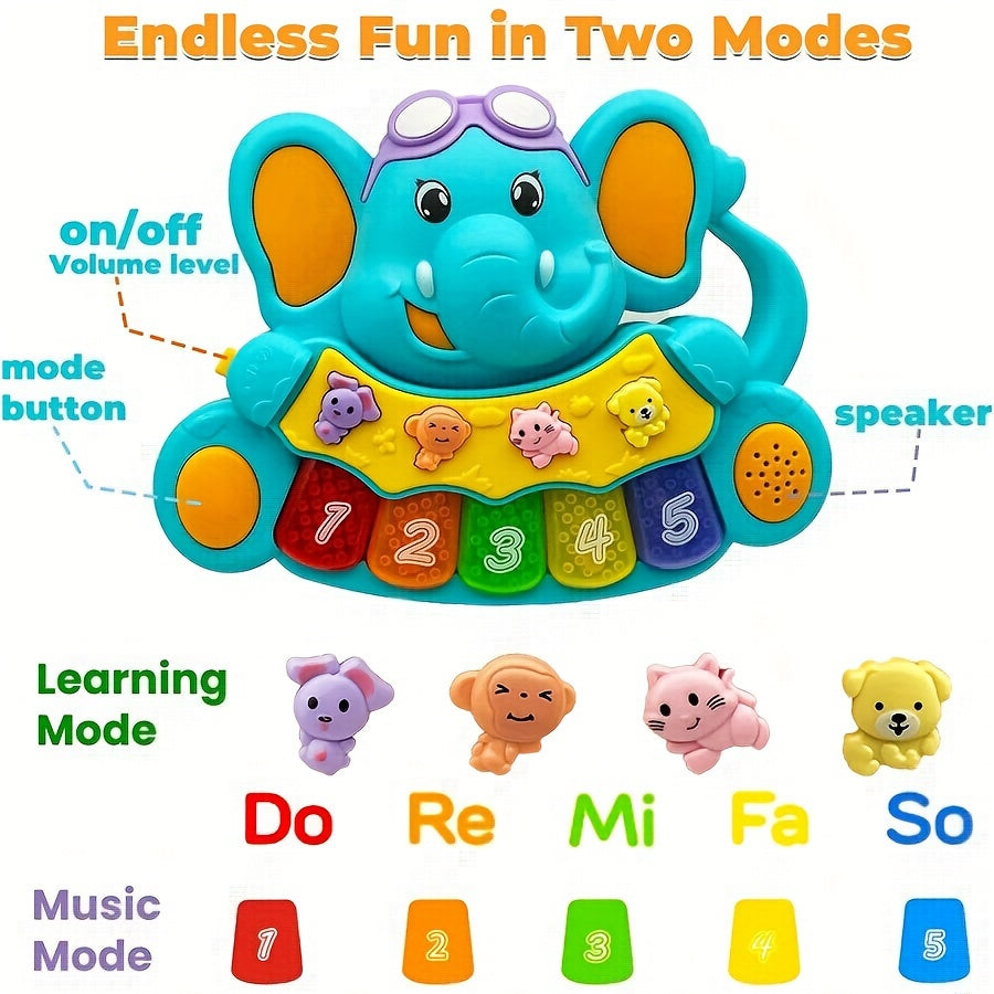 Elephant Shaped Musical Piano Toy for Kids