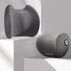 Universal Memory Foam Car Headrest Waist Support Pillow Gray