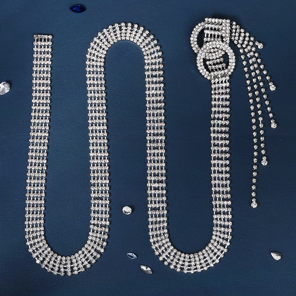 Crystal Chain Belts For Women Rhinestone O Ring Waistband Belt For Dress