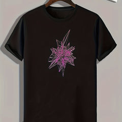 Geometric Print Men's Comfy T-shirt for Outdoor Summer