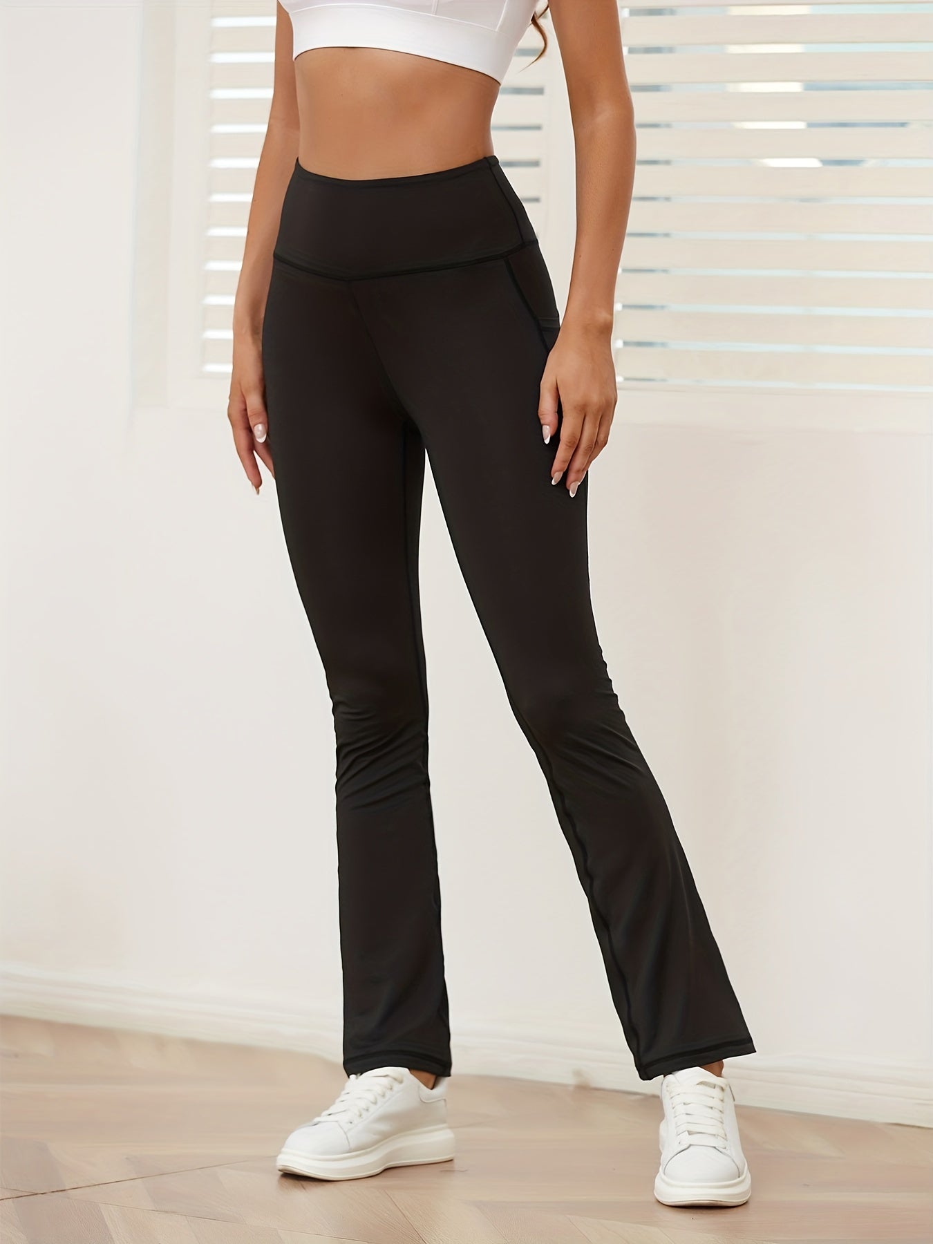 Women Bootcut Leggings With Phone Pockets Workout Yoga Pants