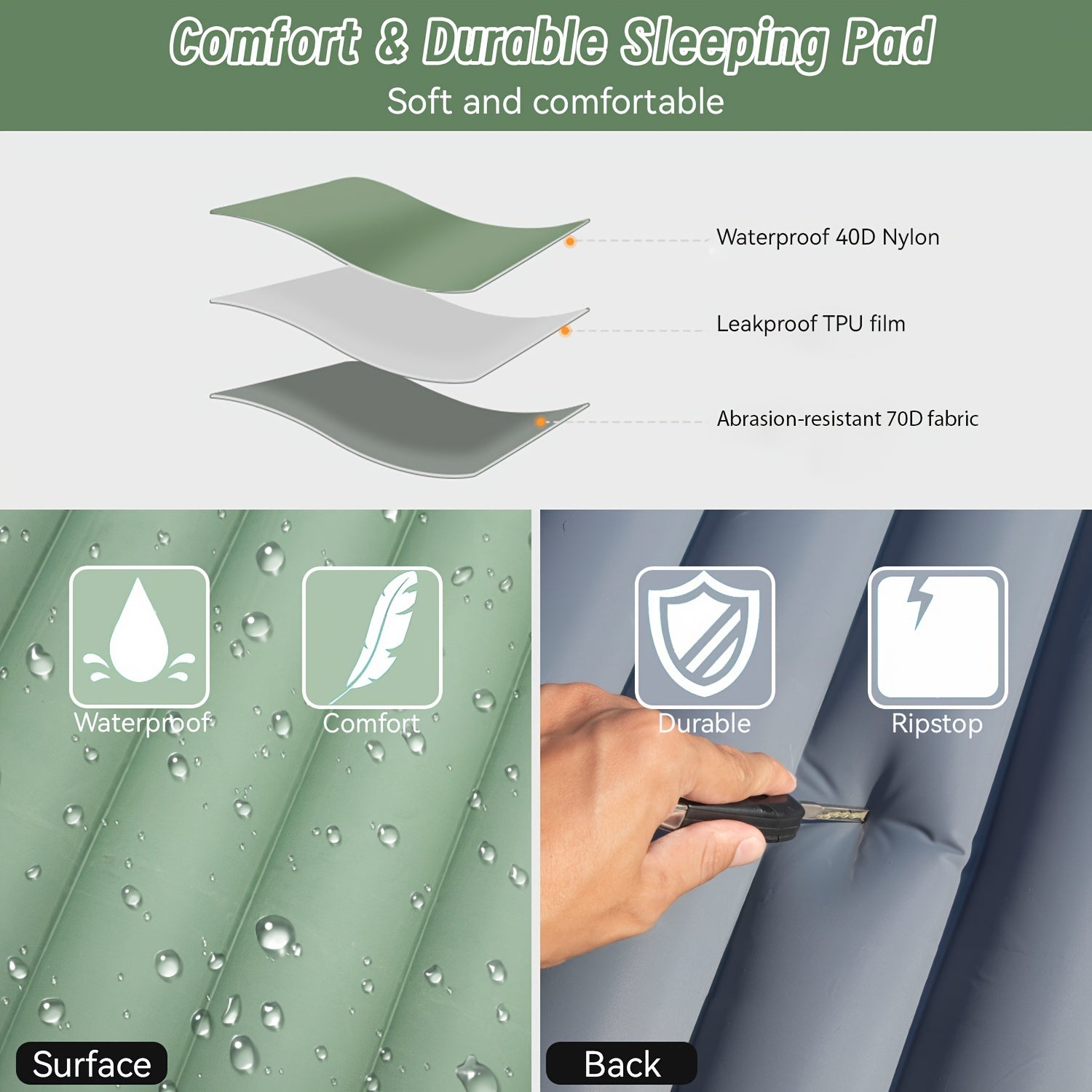 Ultralight Self Inflating Camping Sleeping Pad