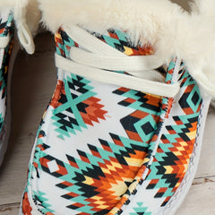 Women's Geometric Print Non-slip Sneakers Lightweight Warm Sport Shoes