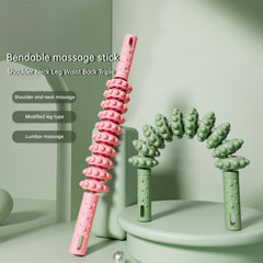 Wheels Yoga Roller Bendable Fitness Massage Stick Muscle Relaxation