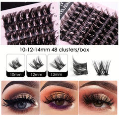 48 Pcs Cluster Style Individual Cluster Lashes DIY Eyelash Extension Kit