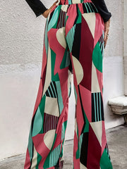 Geo Print Wide Leg Pants for Women