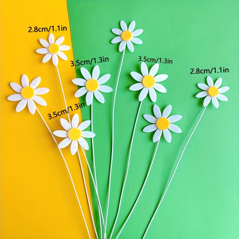 8pcs Small Daisy Cake Inserts Fondant Daisy Inserts