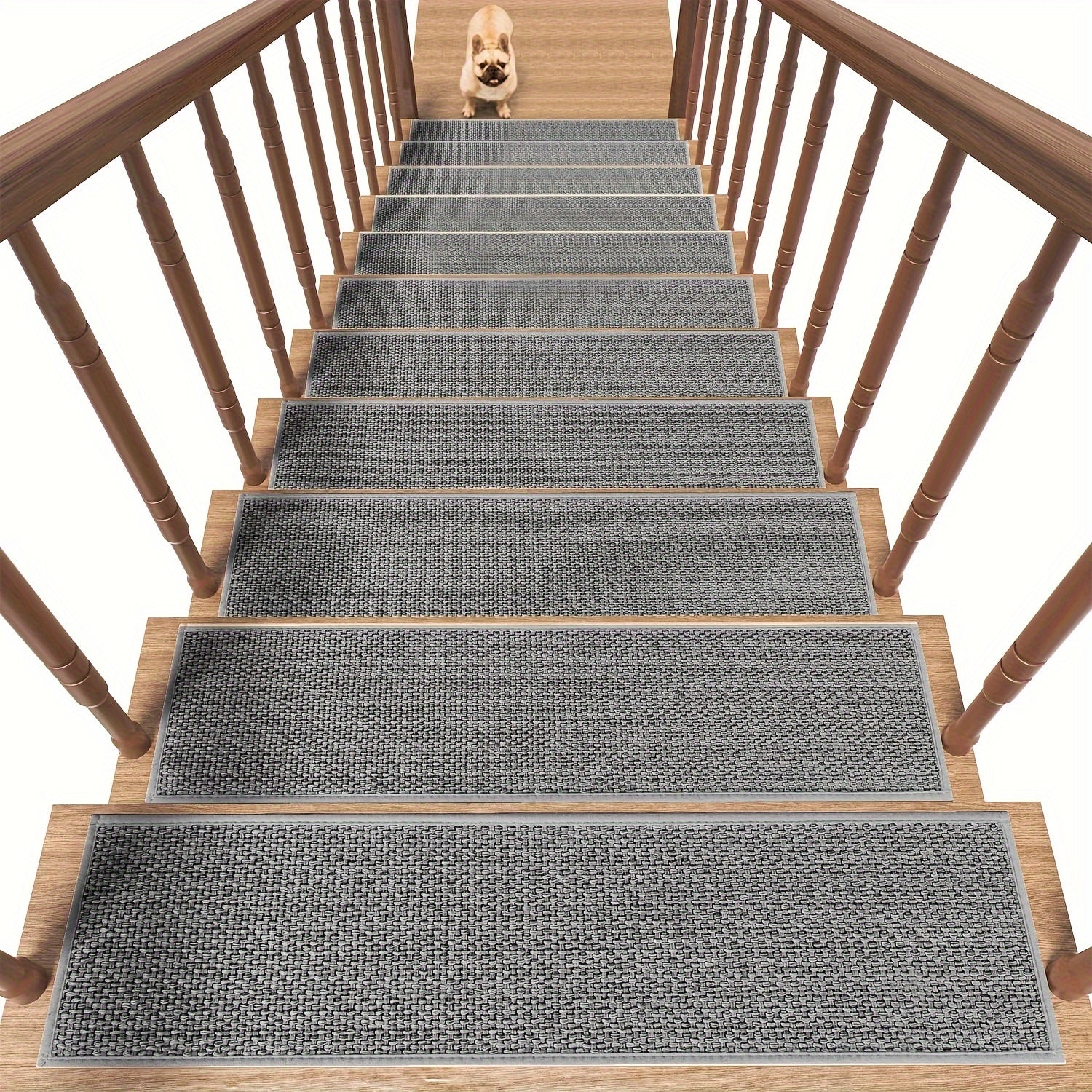 15 Non Slip Carpet Stair Treads - Rubber Backing Safety Rug - Slip Resistant