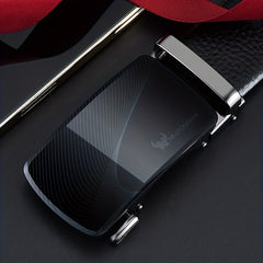 Men's Automatic Buckle Leather Belt Pants Belt