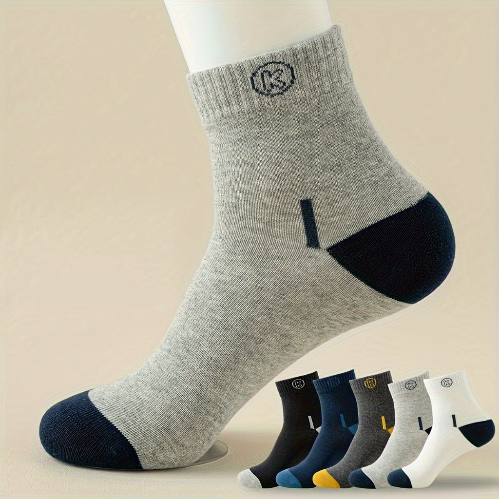 5 Pairs Men's Cotton Deodorant Sports Socks
