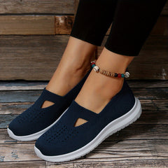 Women's Breathable Knit Sneakers Comfortable Slip On Shoes