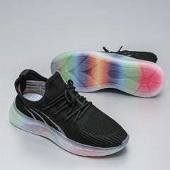 Stripe Walking Shoes Thick Sole Comfort Sneakers Women's Footwear