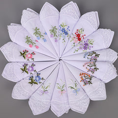 Embroidered Square Scarf Lightweight Lace Handkerchief Unisex