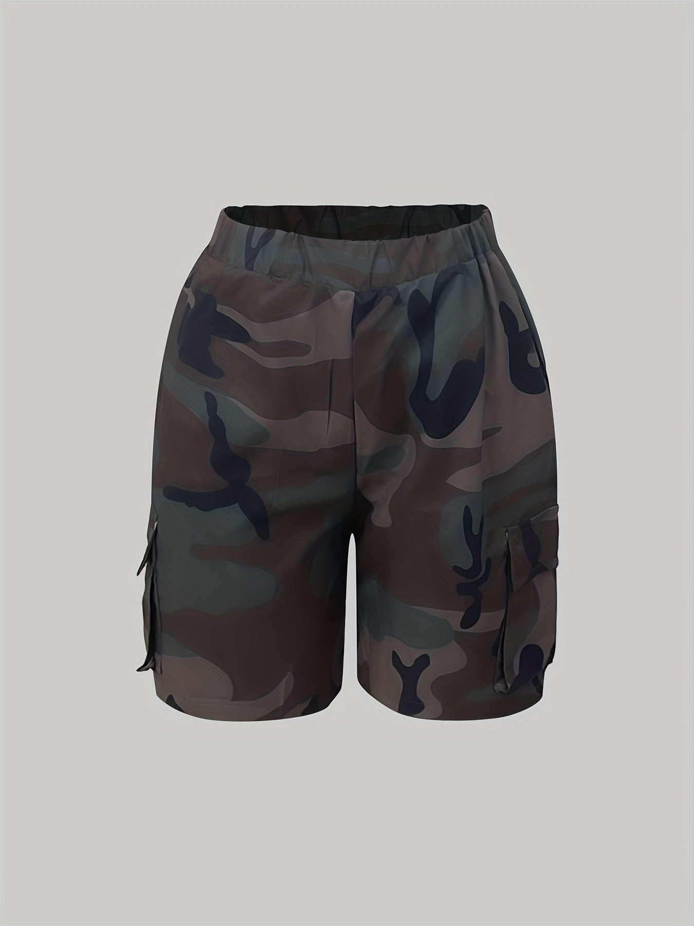Camo Print Pocket Shorts for Women