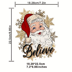 2pcs Santa Claus Christmas Iron on Letter Transfers T Shirts