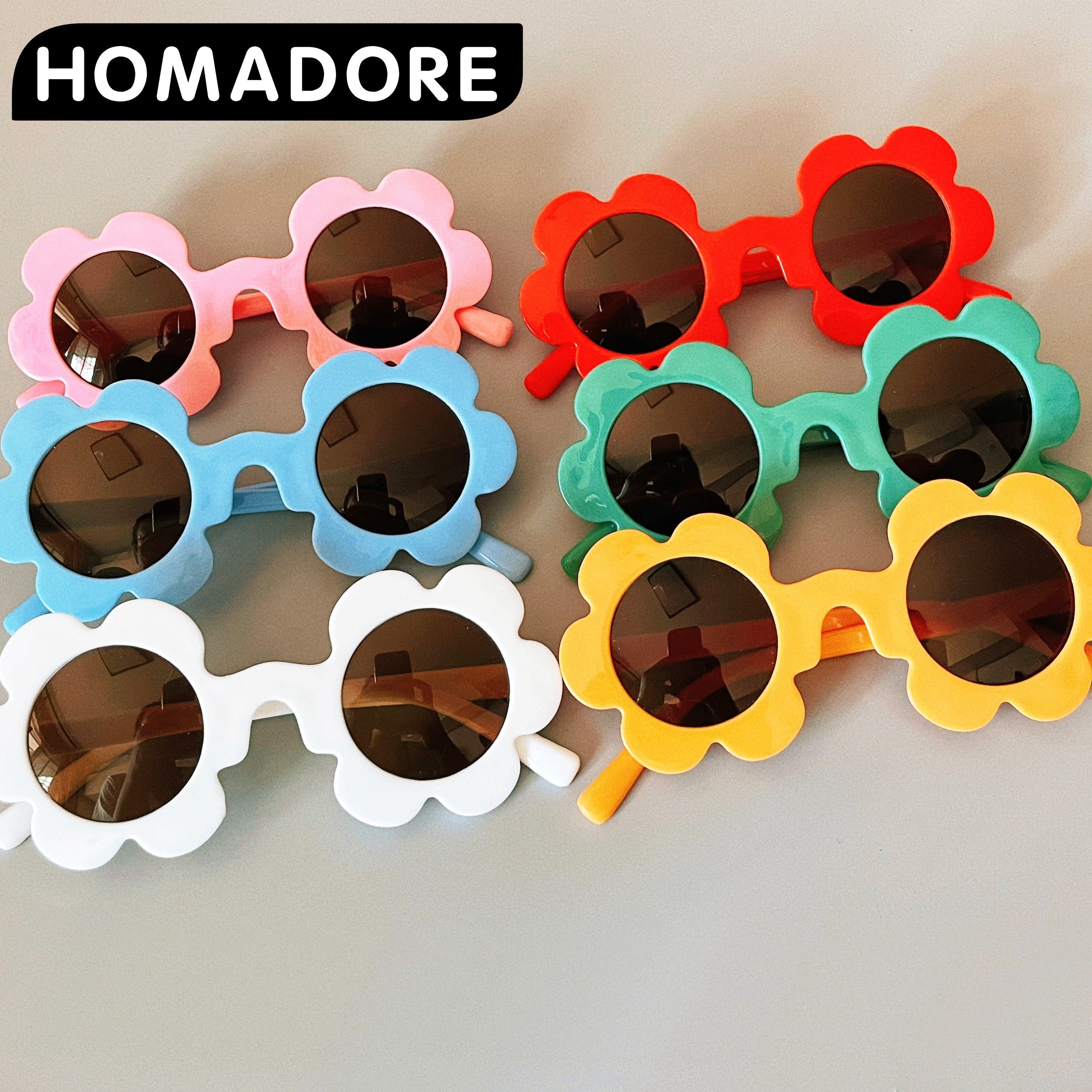 Cartoon Flowers Frame Round Sunglasses UV Protection for Boys and Girls