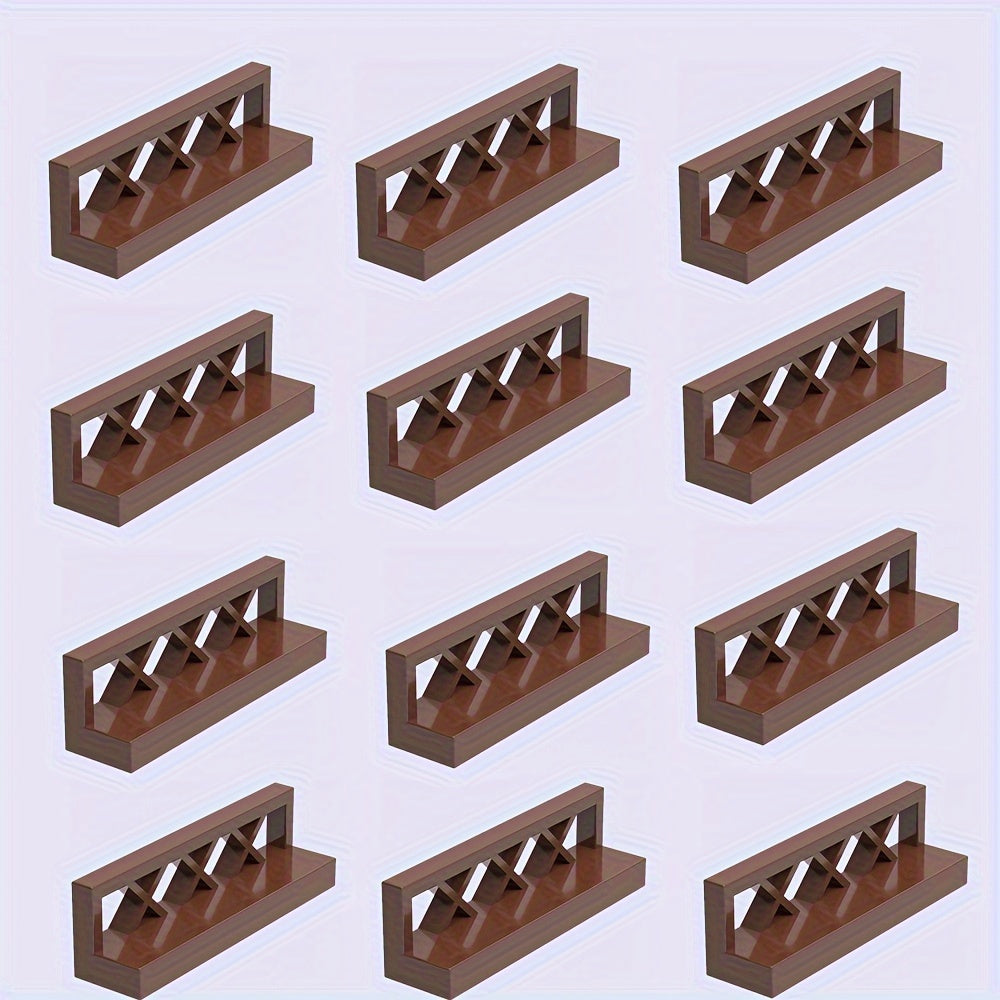 12-Piece Farm and Garden Building Blocks Set with Bridge and Fence