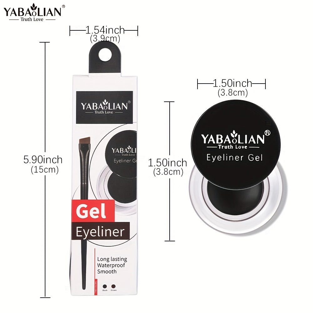 Waterproof Gel Eyeliner Cream with Brush - Smudge Proof