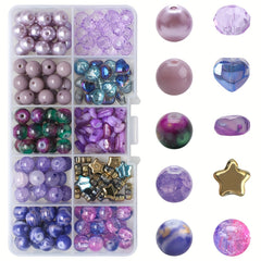 200PCs Glass Beads DIY Jewelry Accessories 10 Grids Boxed