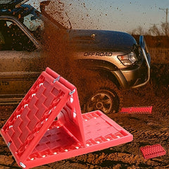 2pcs Foldable Auto Traction Mat Tire Grip Aid Car Escape Emergency Off Road