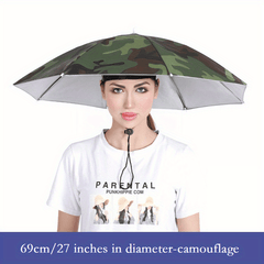 27in Hat Umbrella Rain or Shine Fishing Elastic Band Lightweight