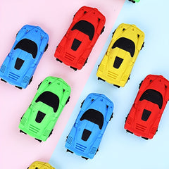 6pc Racing Car Erasers Mini Sports Car Shaped Pencil Erasers School Supplies