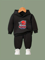2pcs Helmet Print Girls Hoodies Jogger Pants Set Sports