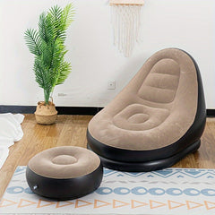 Lazy Inflatable Sofa Flocking Recliner Chair for Home & Outdoor