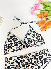 Sexy Leopard Print Bikini Set & Cover Up Skirt