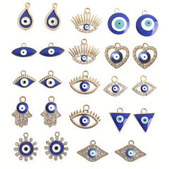 24pcs Evil Eye Alloy Pendant for DIY Necklace Bracelet Earrings