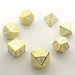 7pcs Metal Dice For Fun Game Number Dice Desktop Entertainment
