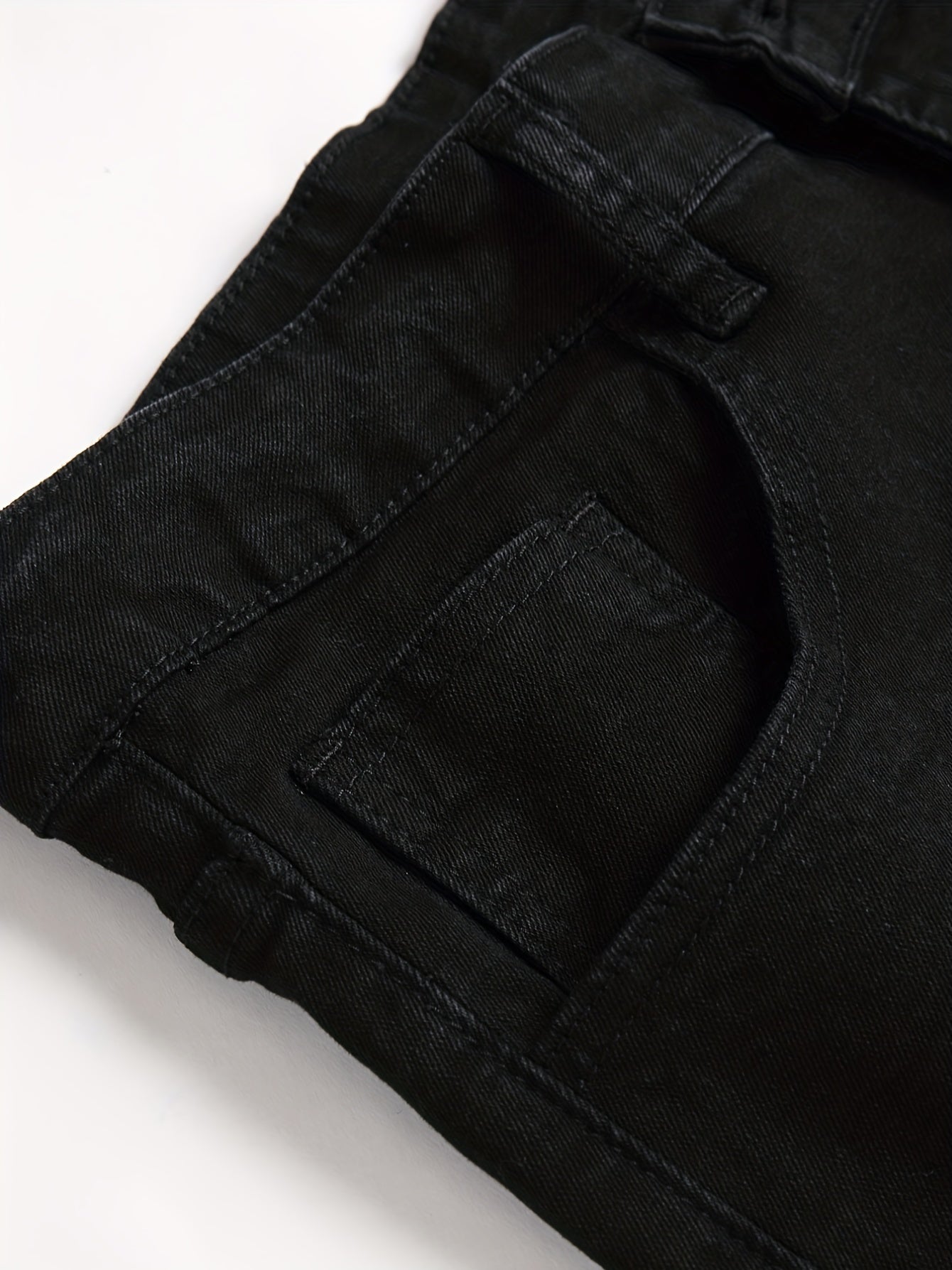 Distressed Slim Fit Biker Jeans Men's Casual Street Style Denim Pants